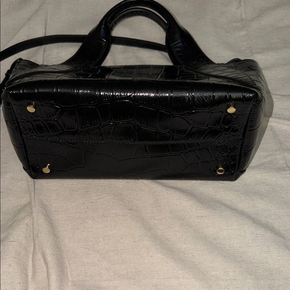 ANINE BING Black Croc-Embossed Satchel with Top Handles - Picture 13 of 14